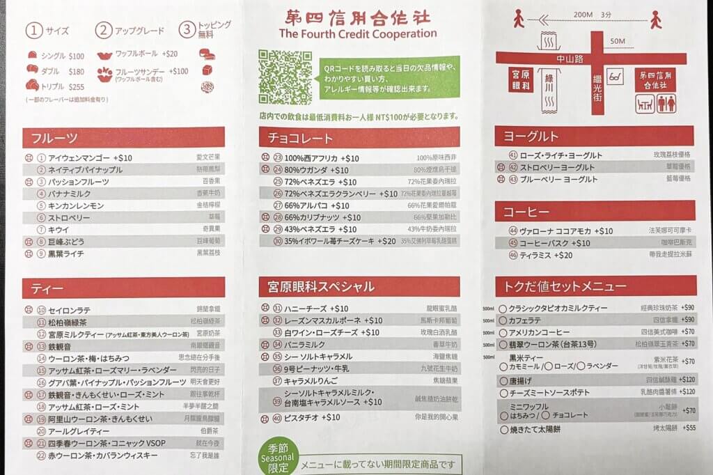 第四信用合作社メニュー